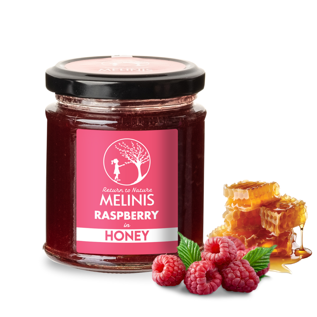 Melinis Refreshing Raspberry – 230g | Raw Organic Acacia Honey with Fresh Raspberry Pulp | Exquisite Cold-Processed Gourmet Delight