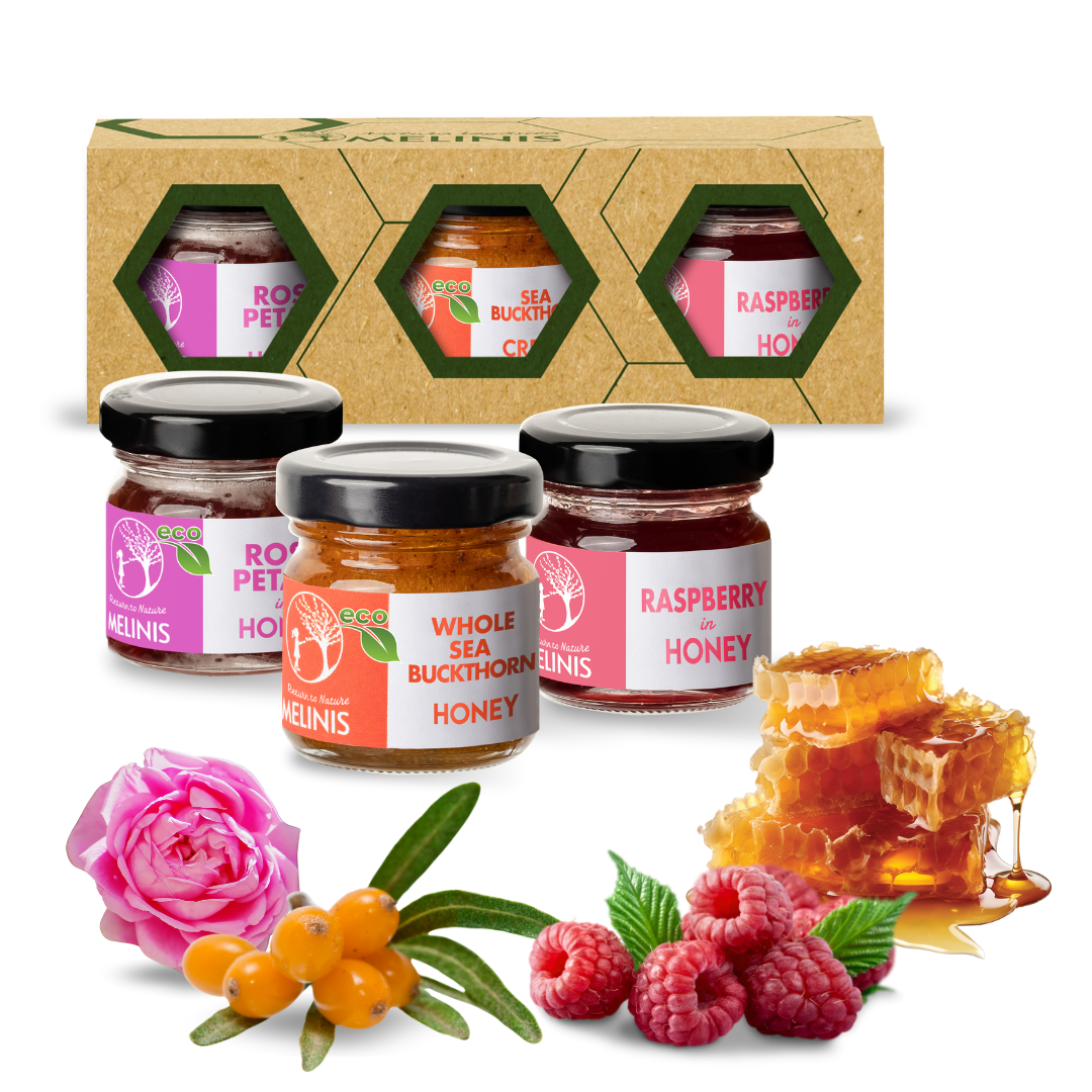 Tasting Set – Fresh and Aromatic (Rose, Raspberry, and Sea Buckthorn Cream) | 3 x 40g Jars