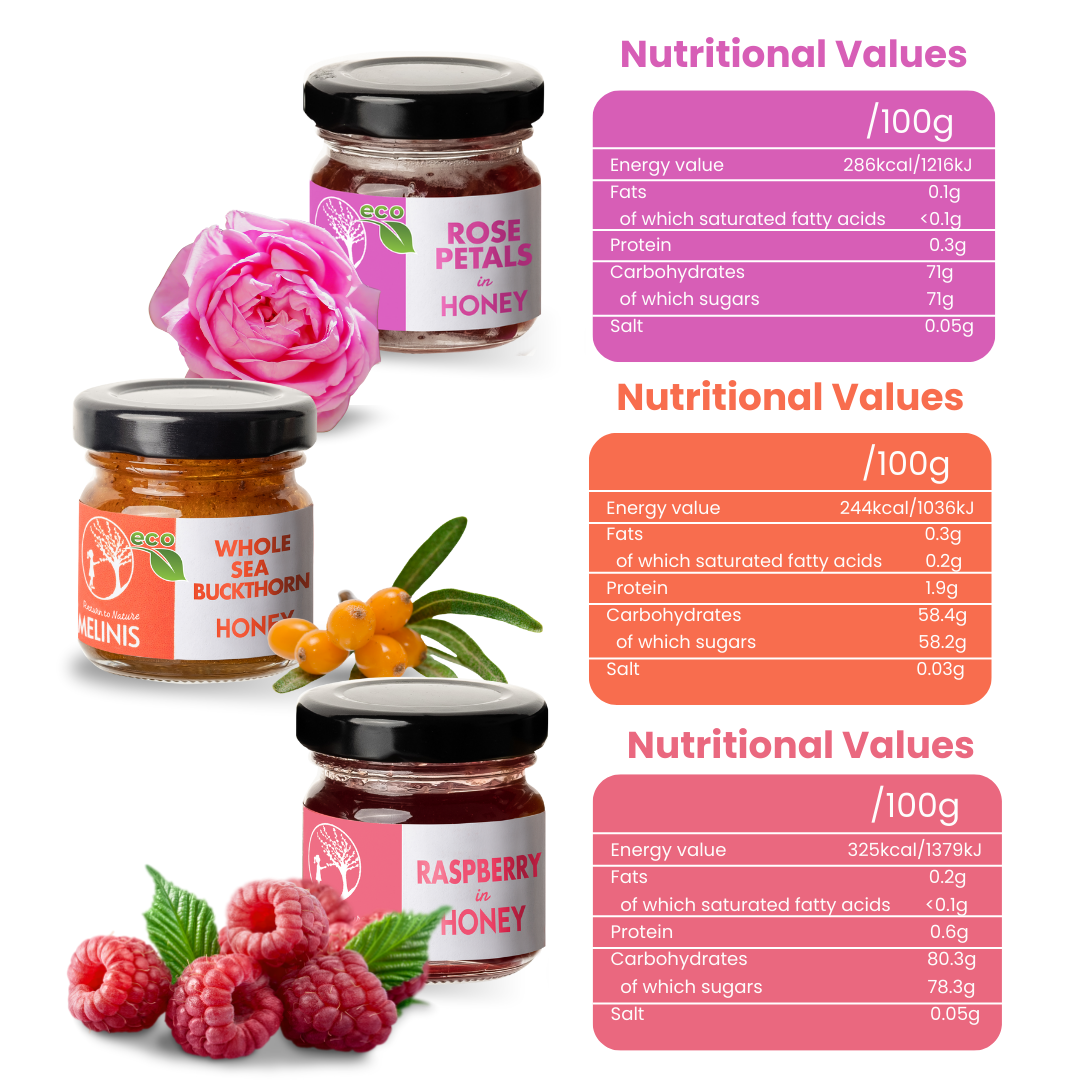 Tasting Set – Fresh and Aromatic (Rose, Raspberry, and Sea Buckthorn Cream) | 3 x 40g Jars