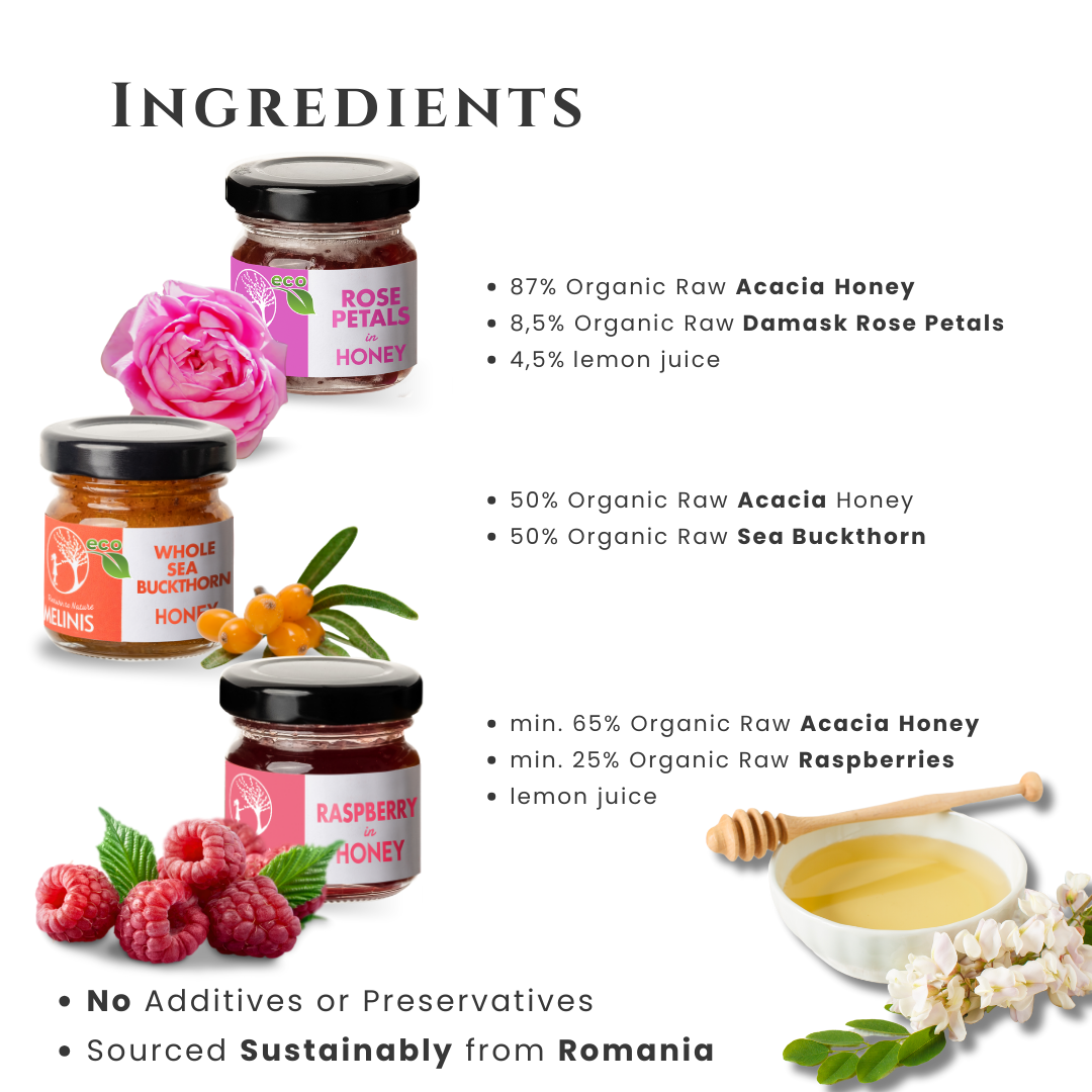 Tasting Set – Fresh and Aromatic (Rose, Raspberry, and Sea Buckthorn Cream) | 3 x 40g Jars