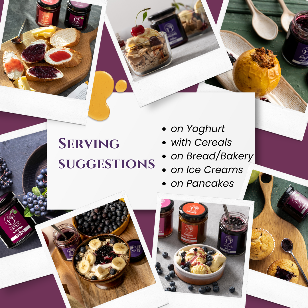 Melinis Aronia Cream – 230g | Raw and Organic Honey with Wild Aronia Berries | Unique Cold-Processed Spread