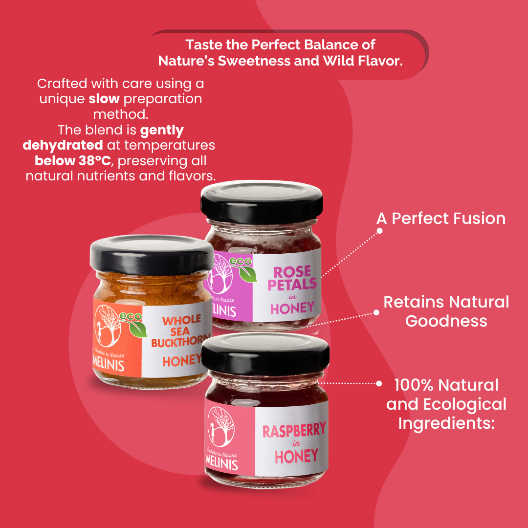 Tasting Set – Fresh and Aromatic (Rose, Raspberry, and Sea Buckthorn Cream) | 3 x 40g Jars